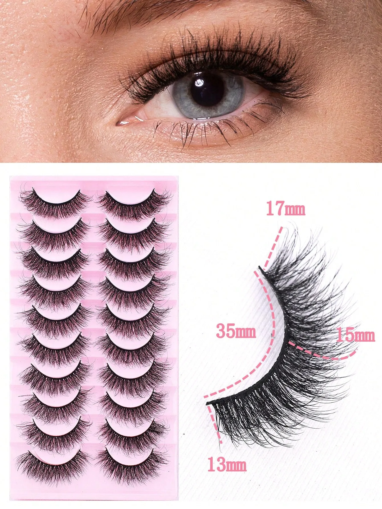 10 Pairs/Set Natural Soft Crossed False Eyelashes, Curly And Dense Faux Eyelashes With Cartoon-Like Fine Definition For Makeup & Cat Eye Effect