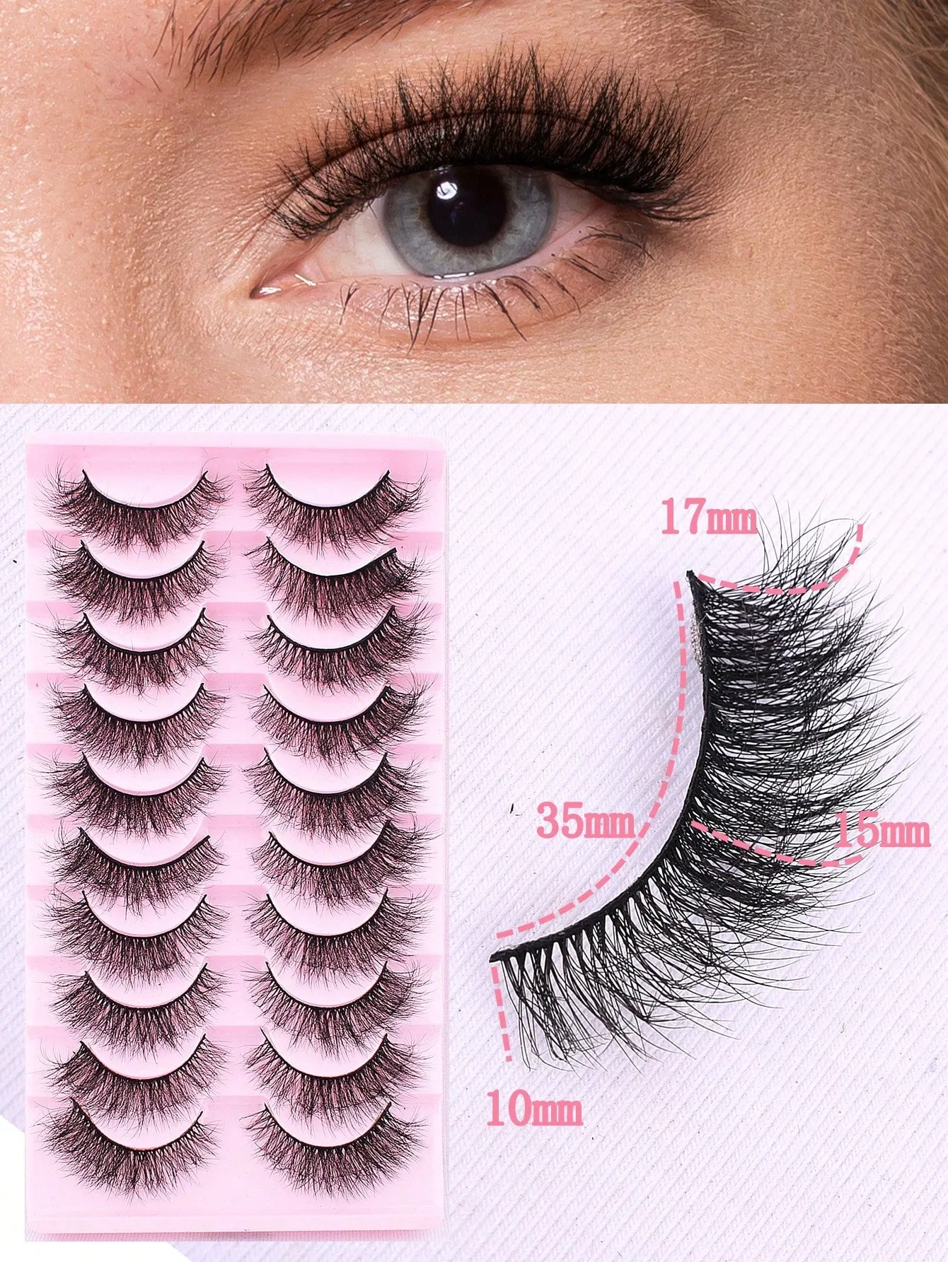 10 Pairs/Set Natural Soft Crossed False Eyelashes, Curly And Dense Faux Eyelashes With Cartoon-Like Fine Definition For Makeup & Cat Eye Effect