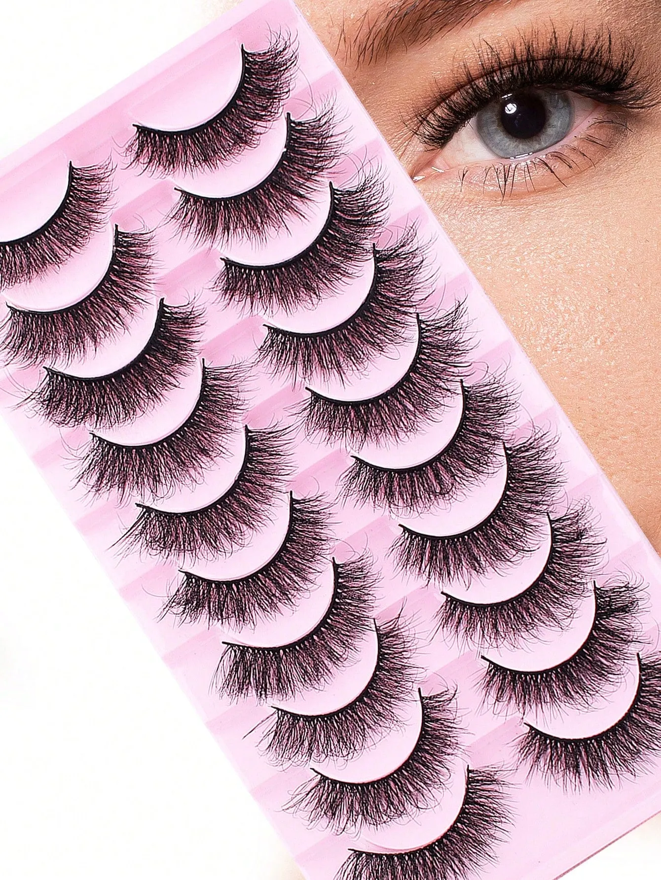 10 Pairs/Set Natural Soft Crossed False Eyelashes, Curly And Dense Faux Eyelashes With Cartoon-Like Fine Definition For Makeup & Cat Eye Effect