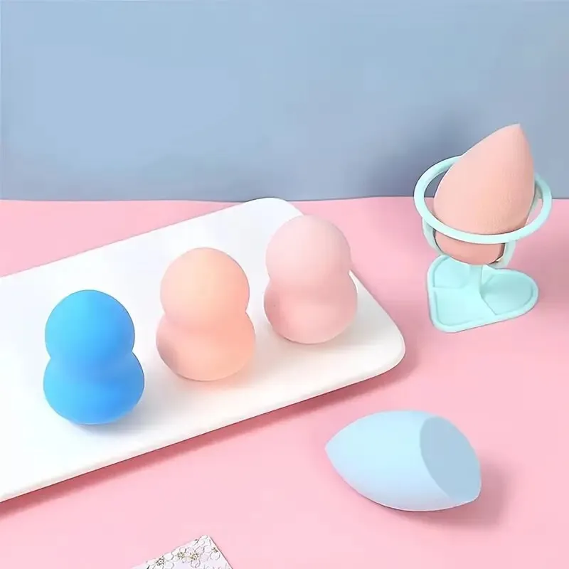 5pcs/box Makeup Sponges With Makeup Sponge Holder Ultra Soft Powder Saving Beauty Egg Makeup Sponges Blender