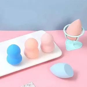 5pcs/box Makeup Sponges With Makeup Sponge Holder Ultra Soft Powder Saving Beauty Egg Makeup Sponges Blender