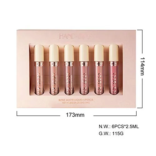 6 Pcs Nude Colors Long Lasting, Waterproof Liquid Lip Gloss Set