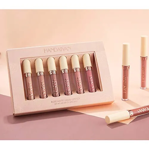 6 Pcs Nude Colors Long Lasting, Waterproof Liquid Lip Gloss Set