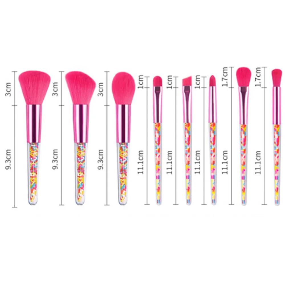 8 pc Pink Sprinkle Lustre Dust Brush Set