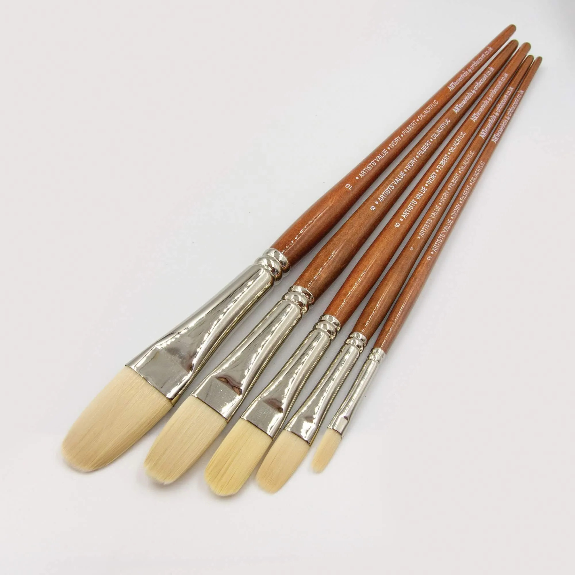 ARTdiscount Ivory Taklon Acrylic Brushes - Filbert