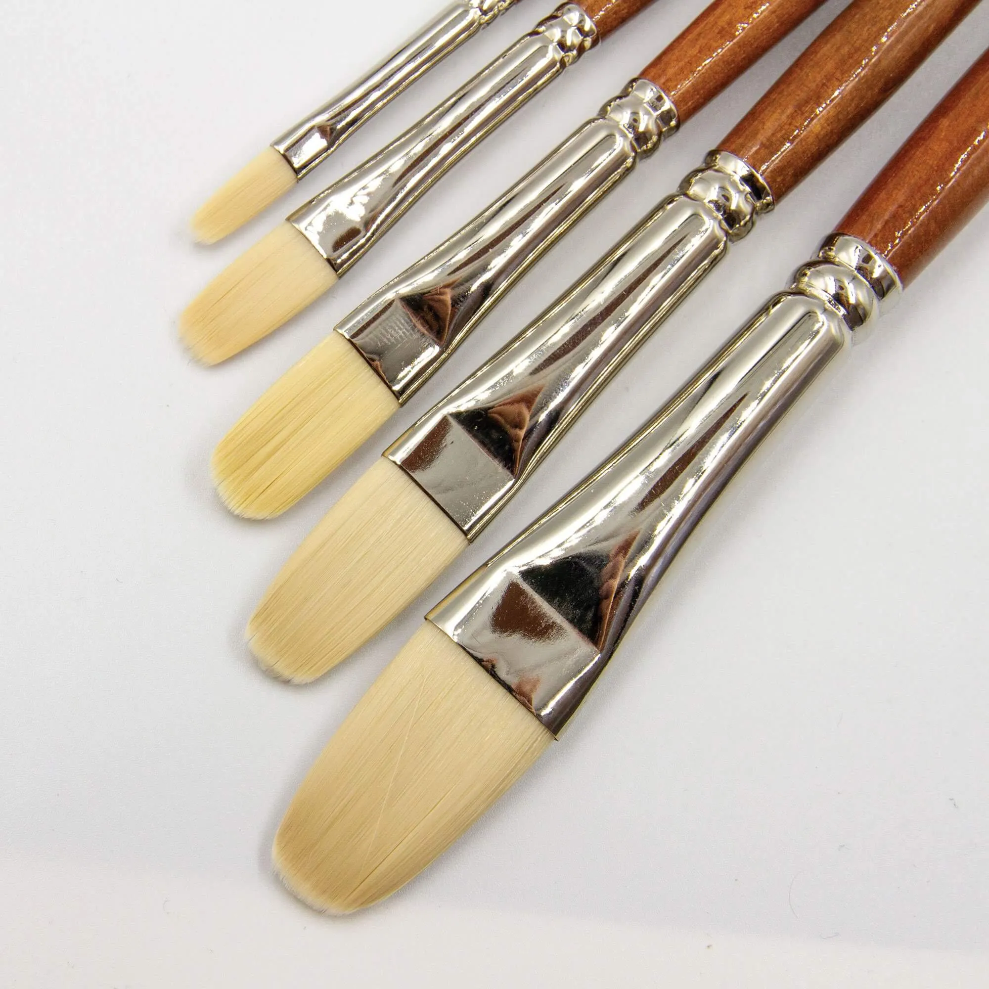 ARTdiscount Ivory Taklon Acrylic Brushes - Filbert
