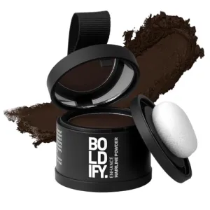 BOLDIFY Hairline Powder Instantly Conceals Hair Loss, Root Touch Up Hair Powder, Hair Toppers for Women & Men, Hair Fibers for Thinning Hair, Root Cover Up, Stain-Proof 48 Hour Formula (Dark Brown)