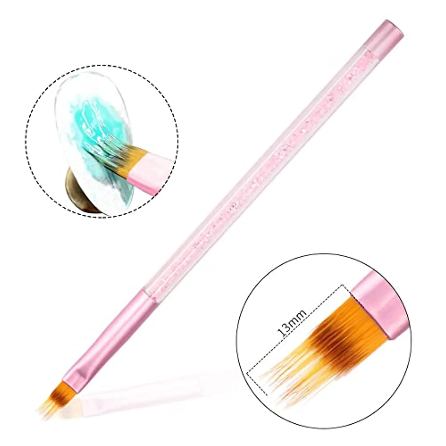 DouborQ 9 Pcs Nail Brush Pen Gradient Painting Brush Set UV Gel Flower Drawing Tool for Professional Salons and Home DIY nail art (Pink 9 Pcs/set)