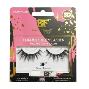 Faux Mink 3D Eyelashes- Anaya No. 111 Full and Fluffy Volume