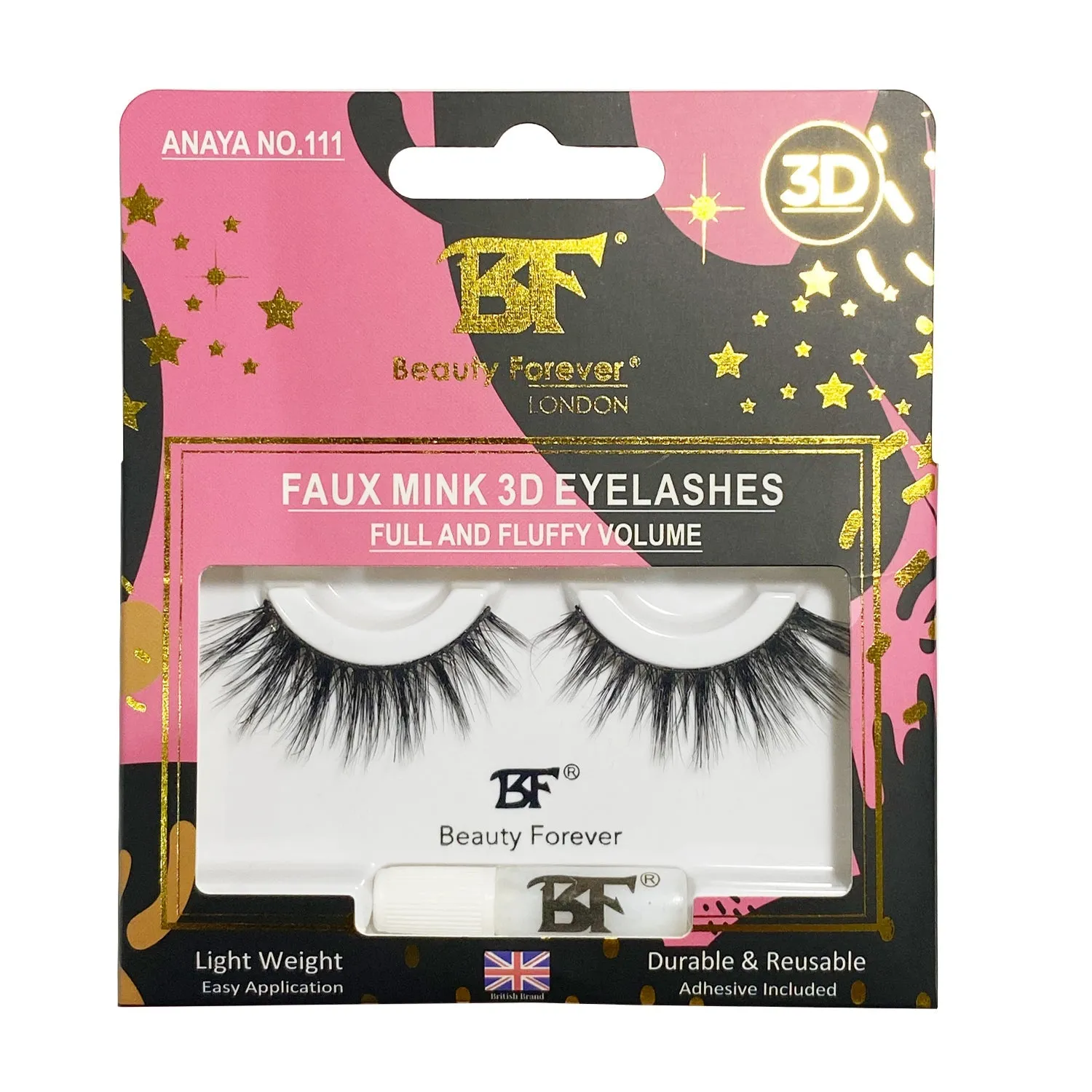 Faux Mink 3D Eyelashes- Anaya No. 111 Full and Fluffy Volume