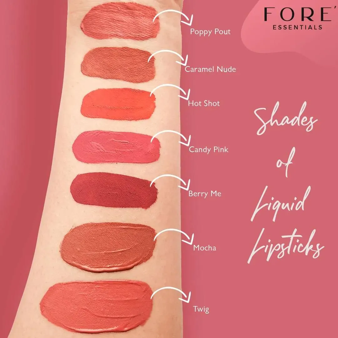 Fore Essentials Long Lasting Matte Liquid Lipstick - Berry Me