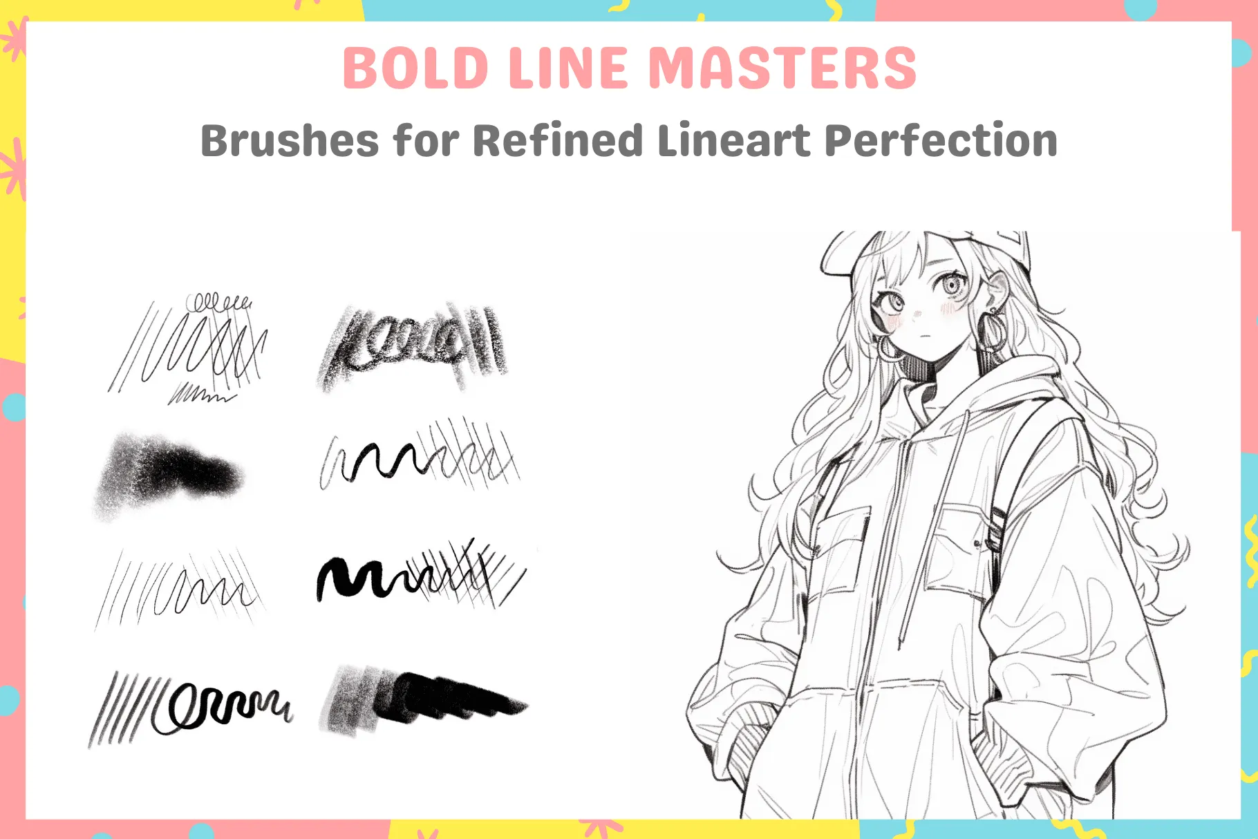 FREE Procreate LineArt Legends: 8 Free Precise Inking Brushes for Flawless Outlines