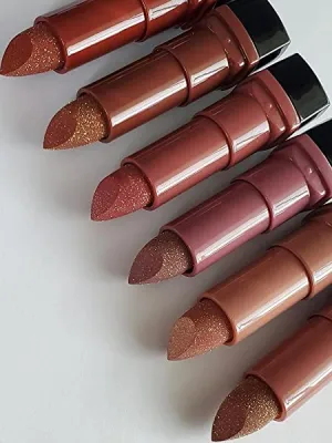 Glam Lux RMT Stardust Glitter Lipsticks Nudes, Glitter Lip kits, Long lasting Kit As seen on TikTok Metallic, Shimmer Glitter Lips Set of 6 & pink bag