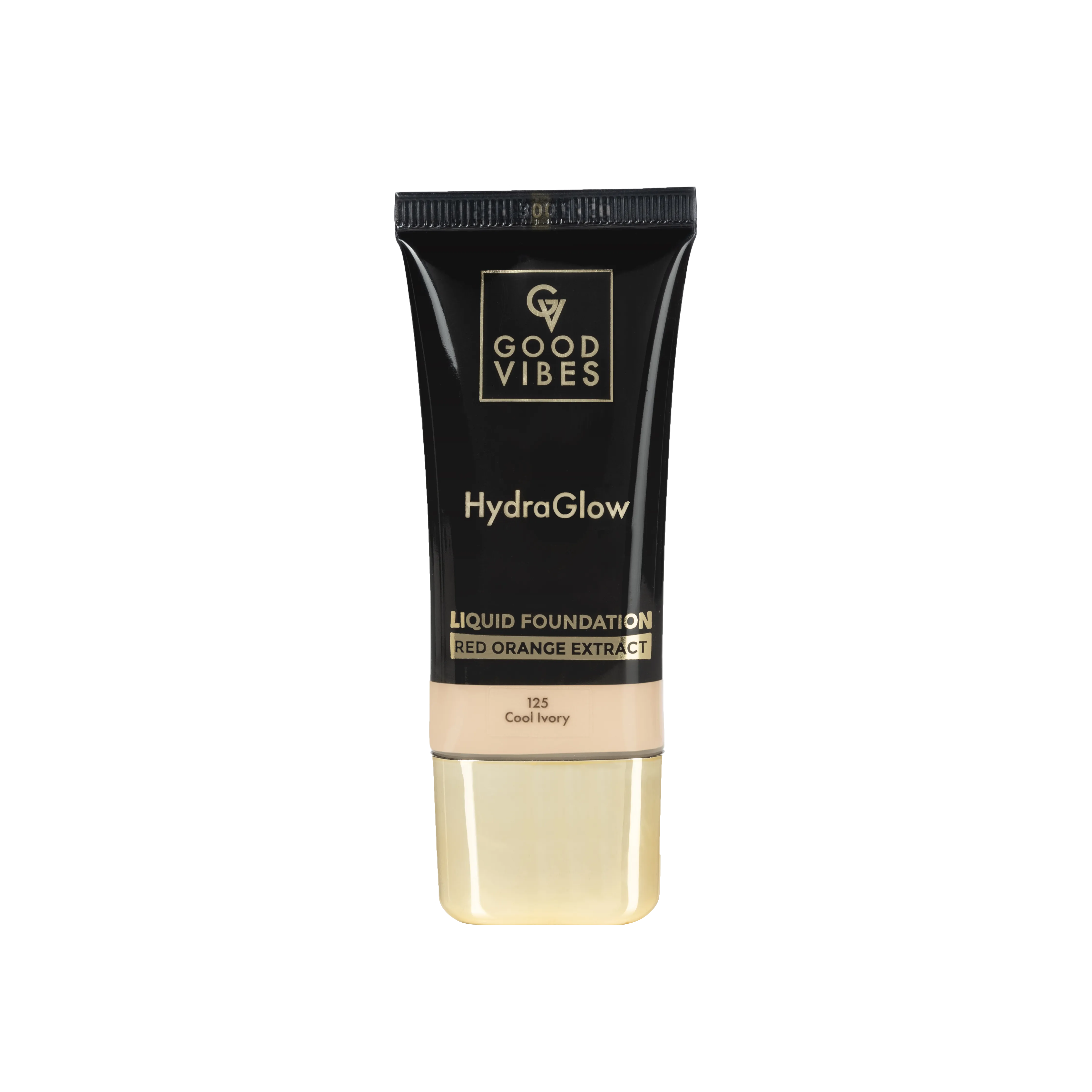 Good Vibes HydraGlow Liquid Foundation with Red Orange Extract - 125 Cool Ivory | 8  Hours Hydration | Natural to Buildable Coverage | Lightweight Comfort | Silky Smooth Finish (30ml)