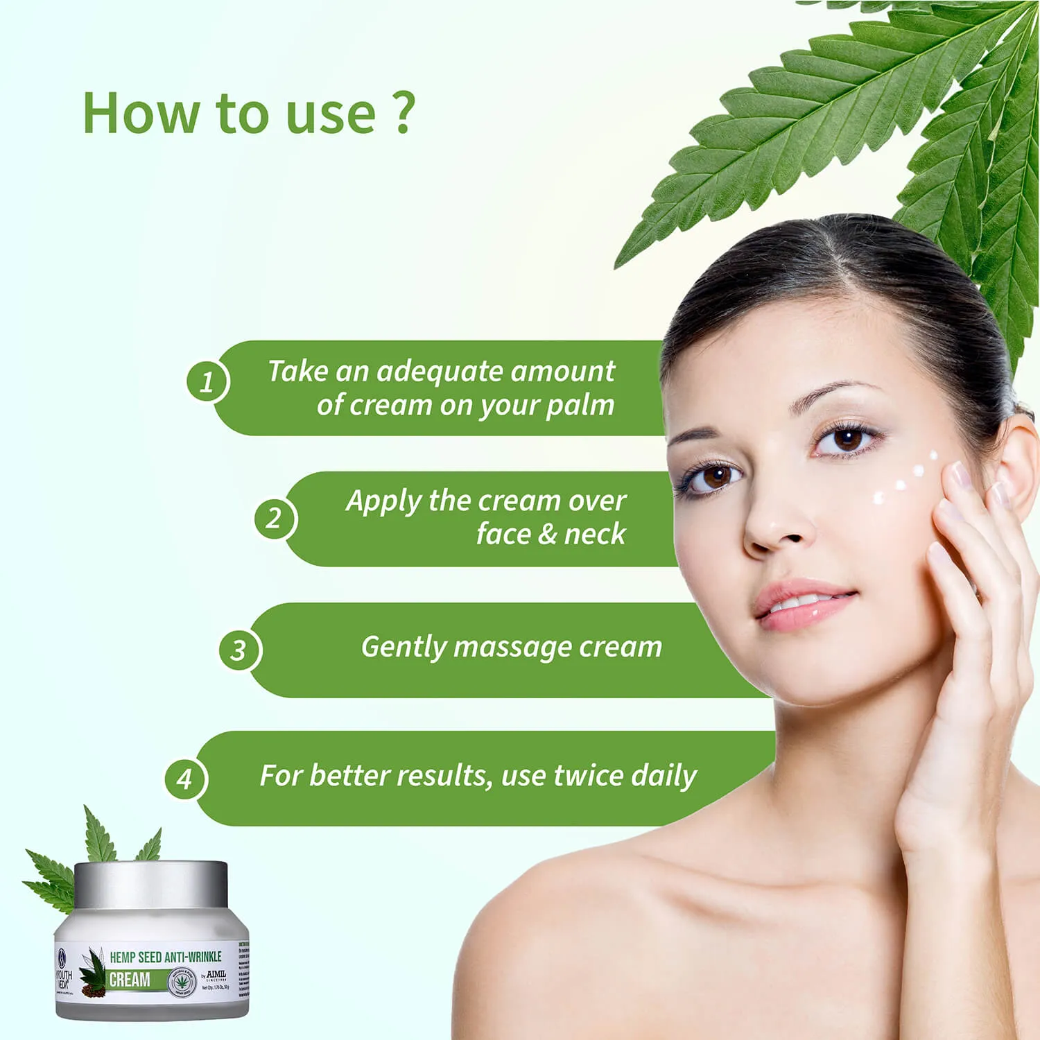 Hemp Seed Anti- Wrinkle Cream For Diminishing Wrinkles - Net Qty-50g