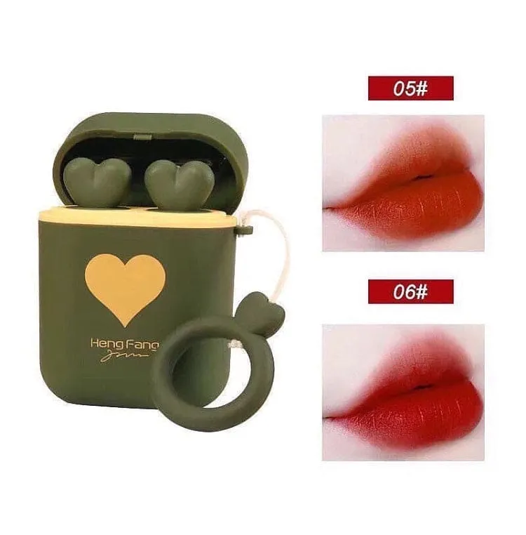 Heng Fang Airpods Lipsticks, 2 Colors Long Lasting Lipsticks, Cute Waterproof Matte Lipsticks
