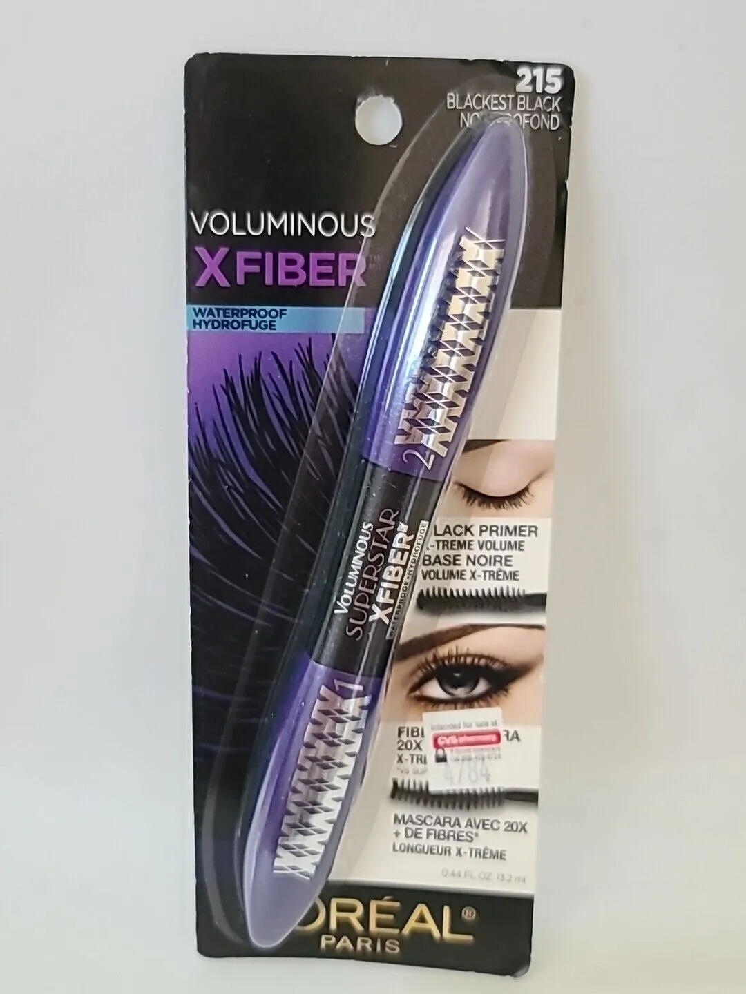 L'Oreal Paris Voluminous X Fiber Washable Mascara, 215 Blackest Black