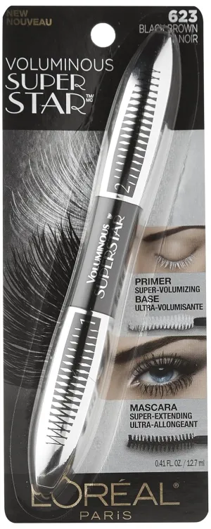 L'Oreal Paris Voluminous X Fiber Washable Mascara, 623 Black Brown