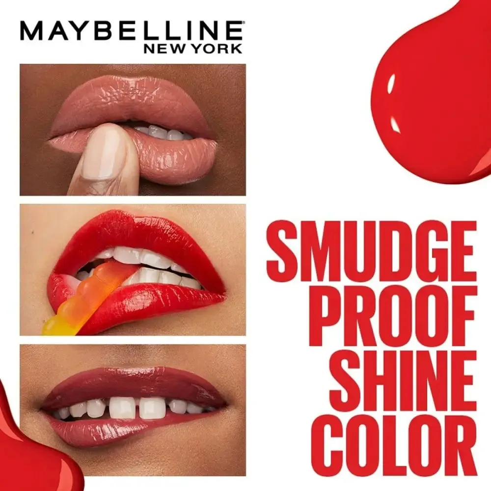 Maybelline Liquid Lipstick, High Shine Gloss, Lasts for 16 HRs, Enriched With Vitamin E & Aloe, SuperStay Vinyl Ink, Witty