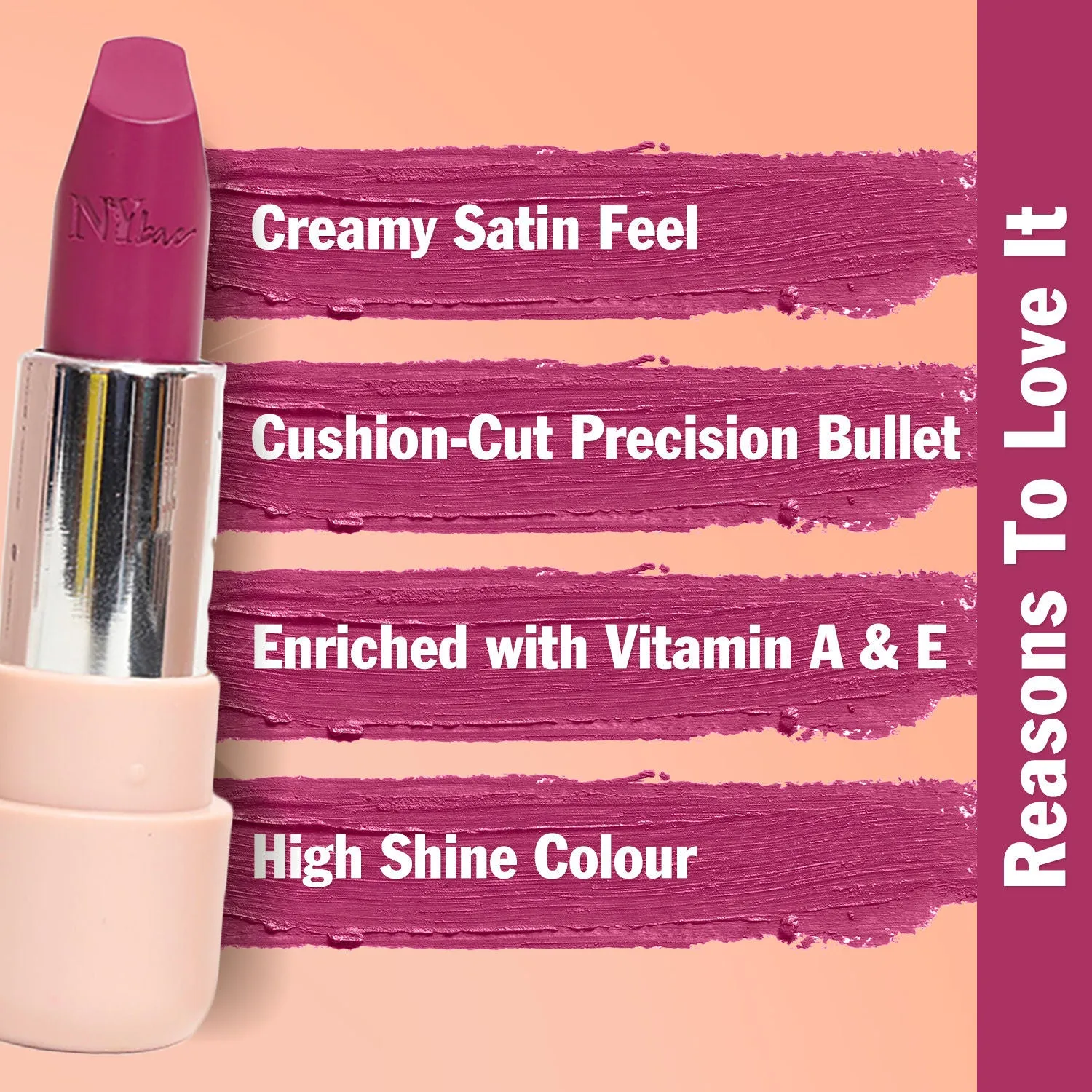 NY Bae Satin Matte Lipstick - Merry Mauve 11 | Mauve | Creamy Satin Finish | High Shine Colour | Hydrating | Long-Lasting | Weightless