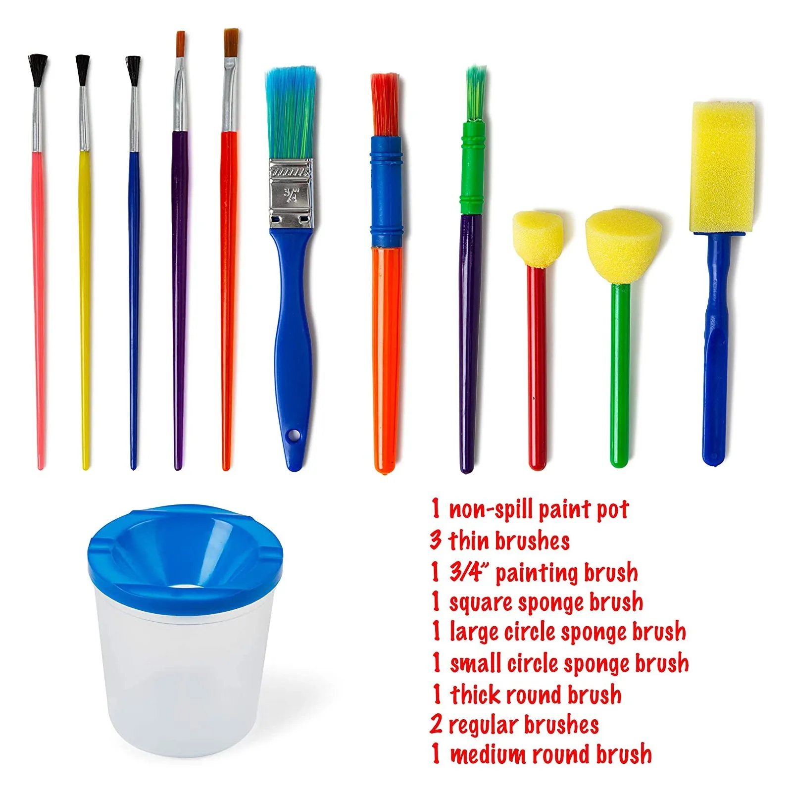 Paint Brush Art Set With Non-Spill Pot