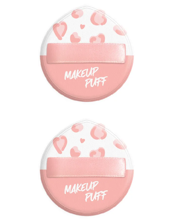 Peach Pink Series Extra Large Makeup Puffs (2 pcs)