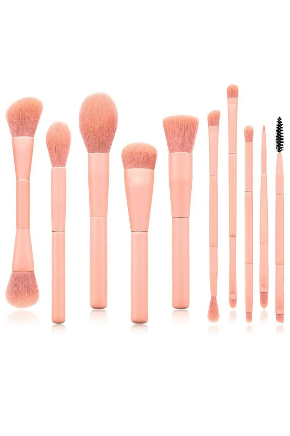 Pink Makeup Brush Set - 10 Pack