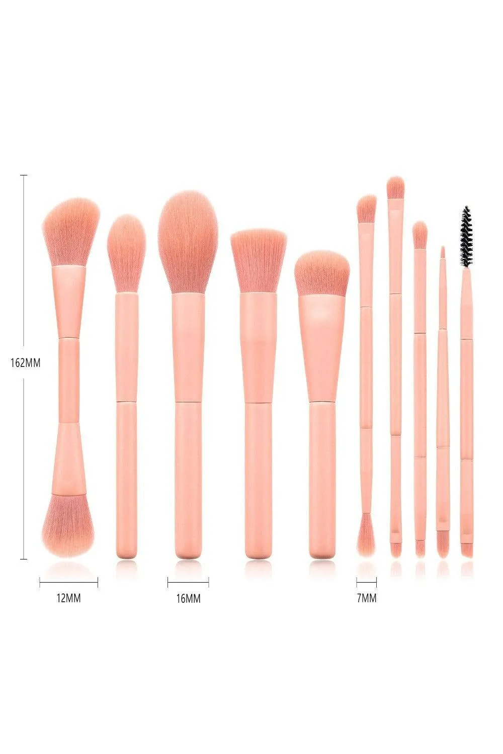 Pink Makeup Brush Set - 10 Pack