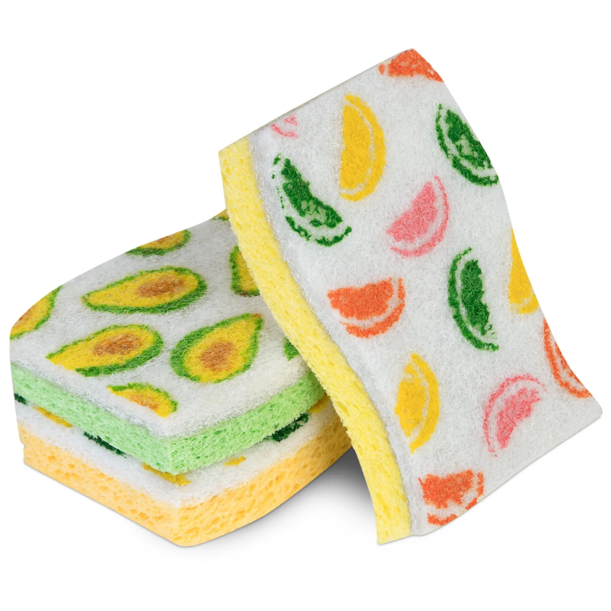 Smart Design Non-Scratch Cellulose Smart Scrub Sponge - Ultra Absorbent - Ergonomic Shape - Cleaning, Dishes, & Hard Stains