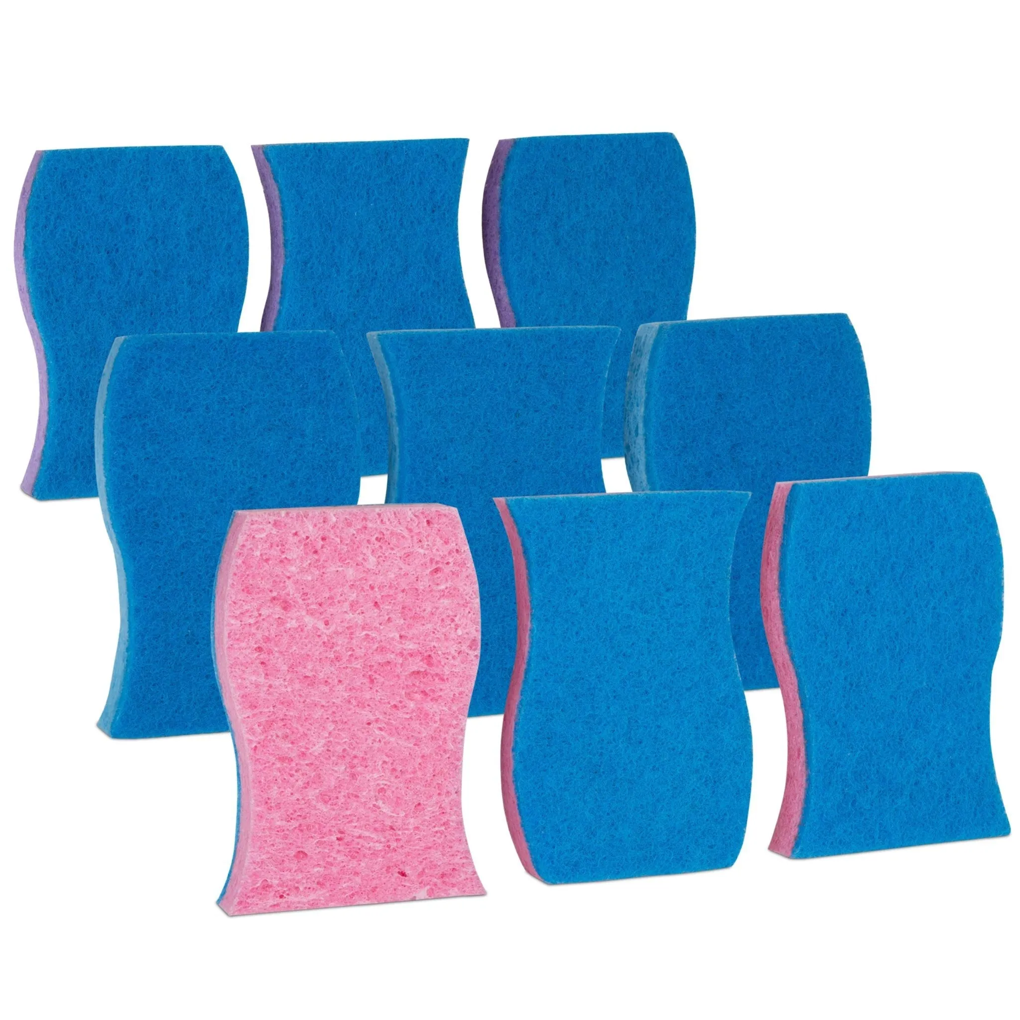 Smart Design Non-Scratch Cellulose Smart Scrub Sponge - Ultra Absorbent - Ergonomic Shape - Cleaning, Dishes, & Hard Stains
