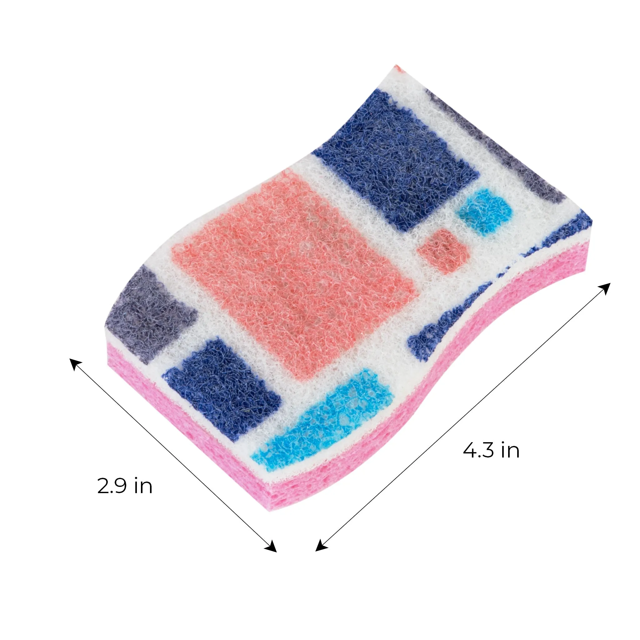 Smart Design Non-Scratch Cellulose Smart Scrub Sponge - Ultra Absorbent - Ergonomic Shape - Cleaning, Dishes, & Hard Stains