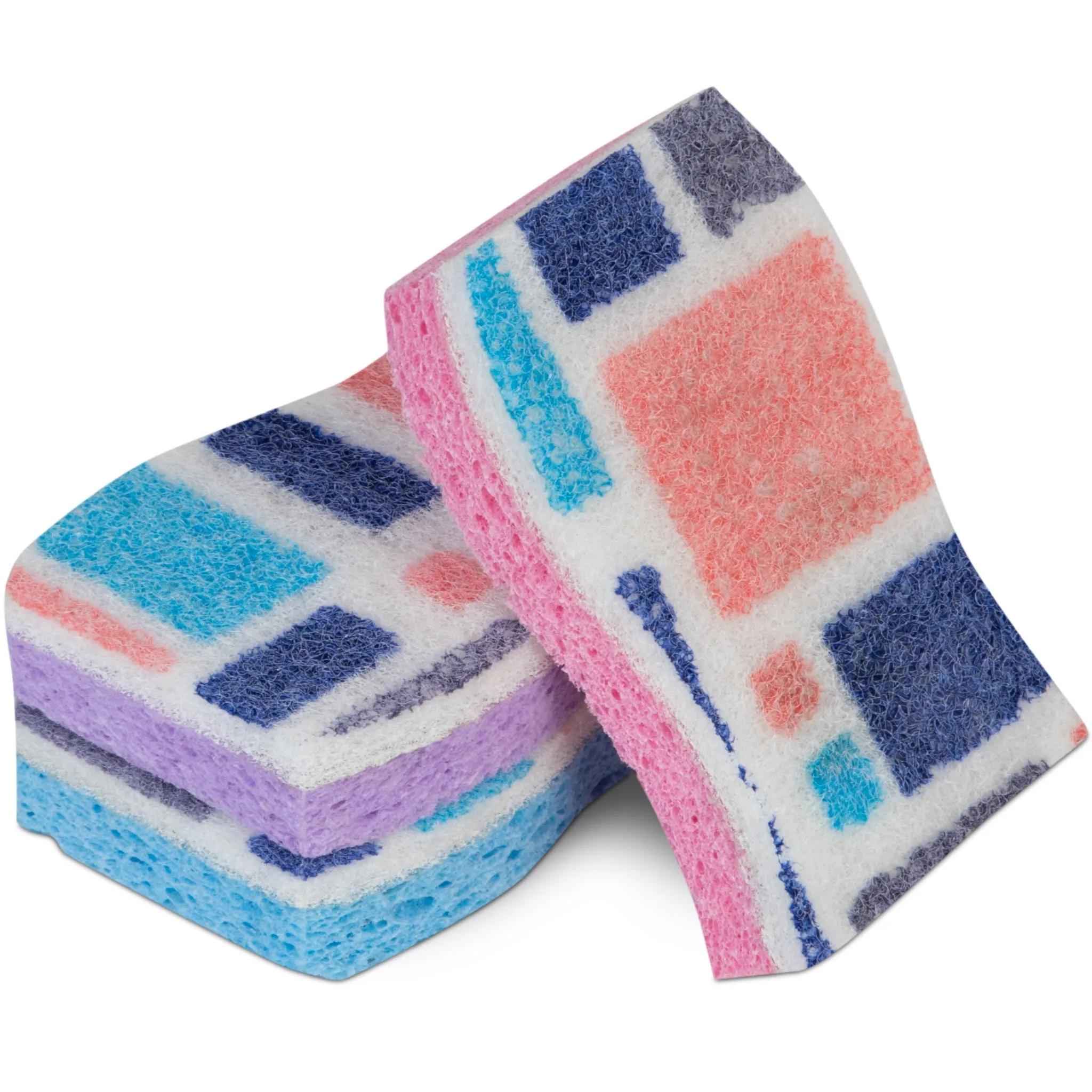 Smart Design Non-Scratch Cellulose Smart Scrub Sponge - Ultra Absorbent - Ergonomic Shape - Cleaning, Dishes, & Hard Stains