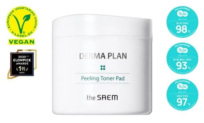 the SAEM Derma Plan Peeling Toner Pad 130ml 70EA