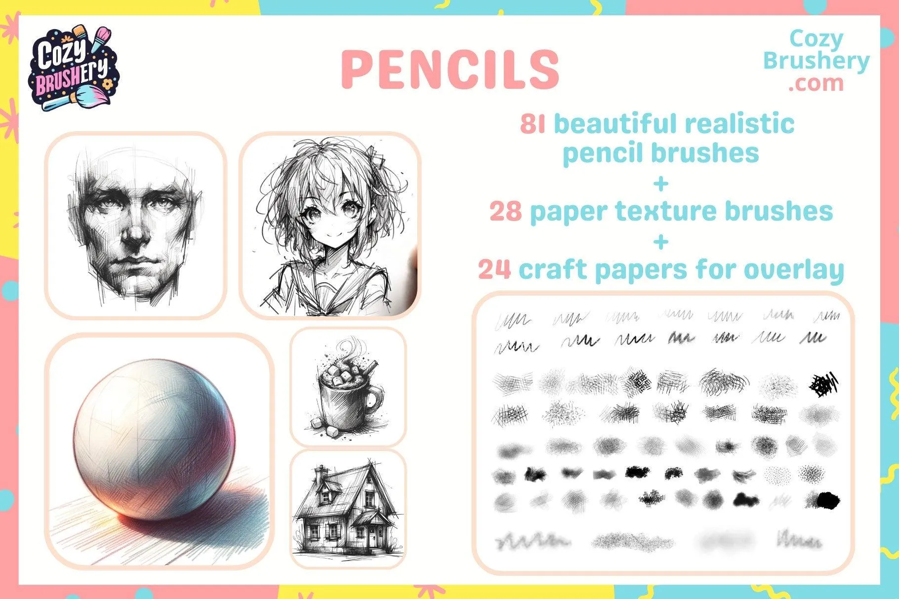 Ultimate Perfect Painter Procreate Brush Set - Oil, Chalk, Crayon, Nature, Pencil, Watercolor, Lineart