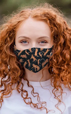 Unisex Autumn Cat Face Mask and Filter Bundle (3 Masks   9 Filters)